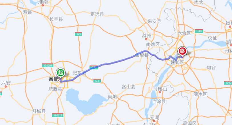 南京到合肥多少公里?